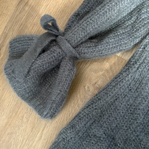 NAADAM Umbriel Turtleneck Sweater gray size M medium mohair wool tie sleeve - Picture 6 of 12